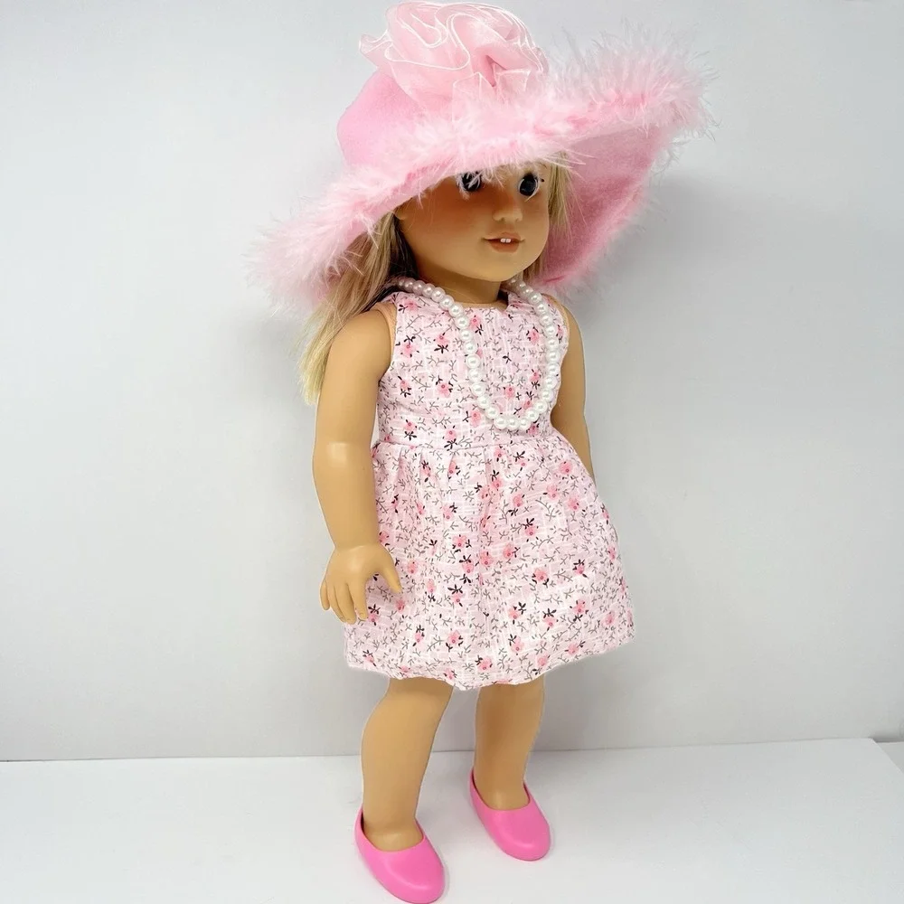 American Girl Doll Julie Albright 2014 Blonde‎ Hair Brown Eyes Pink Outfit 18